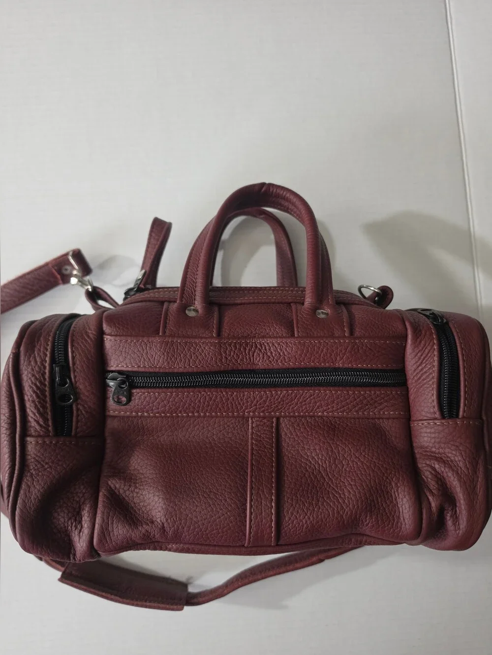 Handmade Artisan Leather Duffel Crossbody Bag